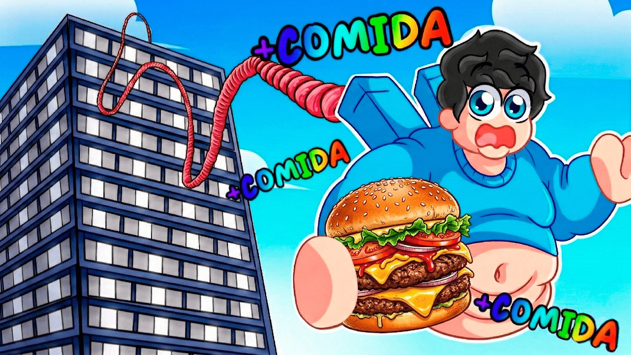 COME y SALTA Desde la TORRE GIGANTE en Roblox...