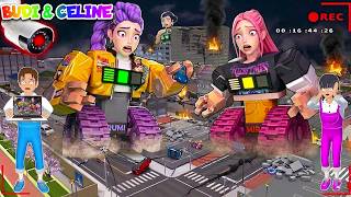 Yuta Mio Panics! CCTV Records GIANT RUMI, MIRA, ZOEY KPOP DEMON HUNTER ROBOT In Sakura Town😱