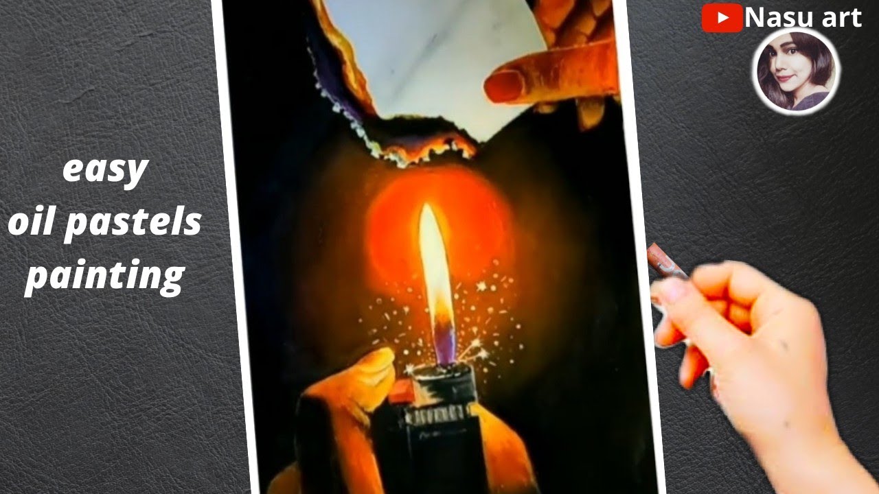 How to draw realistic Lighter easy step by step with oil pastels for