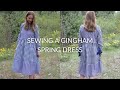 Making a gingham spring dress from thrifted fabric