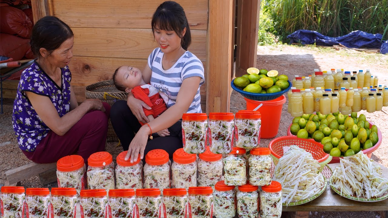 Single mother harvests fish and fruit she grows herself - goes to the ...