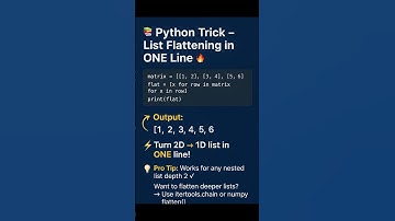 🔥 Python Trick: Flatten a 2D List in ONE Line! 📚 #shorts #datadripwithsid #scientificpython #py