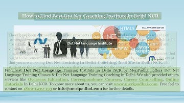 Dot net training institute in Delhi| Call - 1800-1230-133