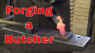 Forging a butcher style hardy tool - Blacksmiths tools