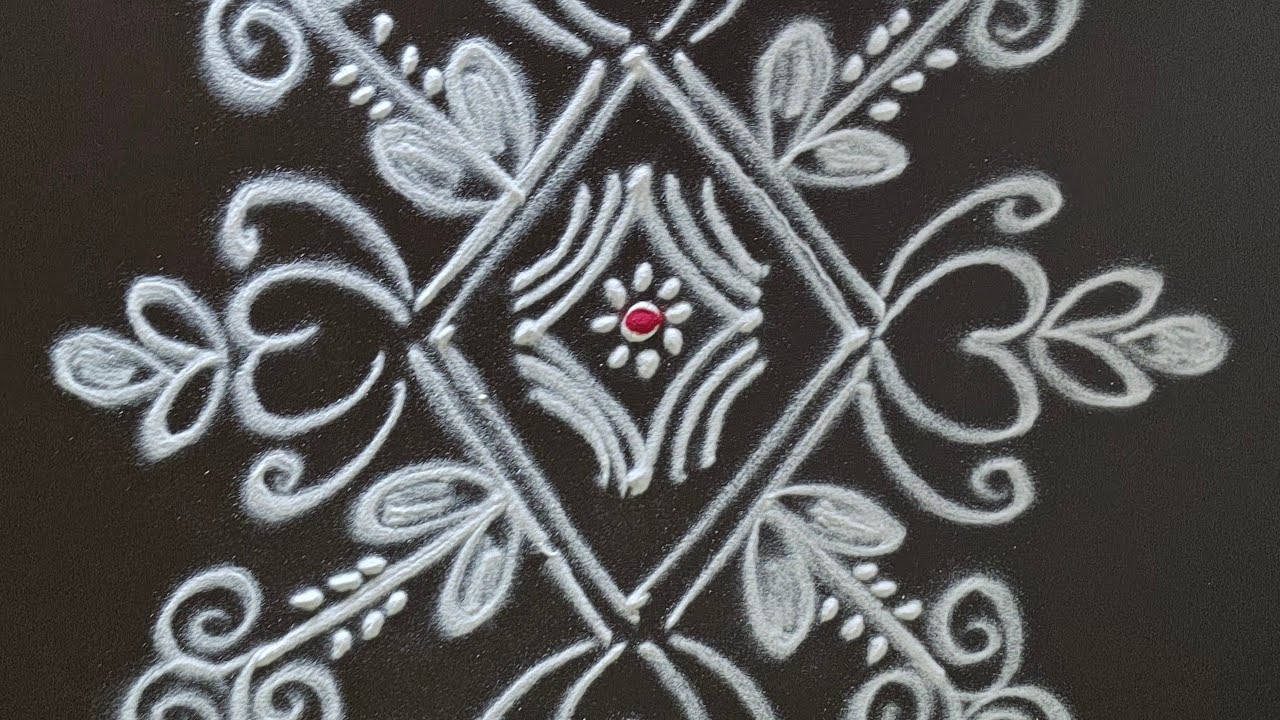 Sunday special kolam 🌹//daily rangoli//easy rangoli @tara'srangoliworld