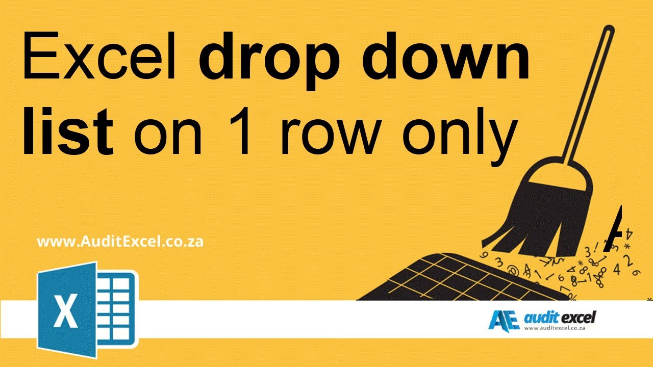 Update Excel dropdown list on one line only