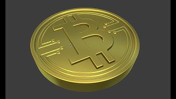 Stylized bitcoin 3d model in Blender 2.9. Timelapse
