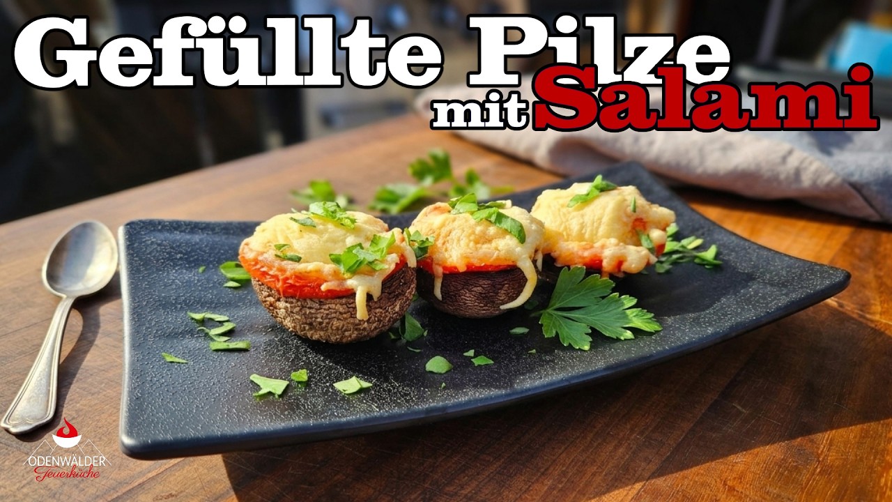 Gefüllte Grill‑Champignons mit Salami & Bärlauchbutter - YouTube