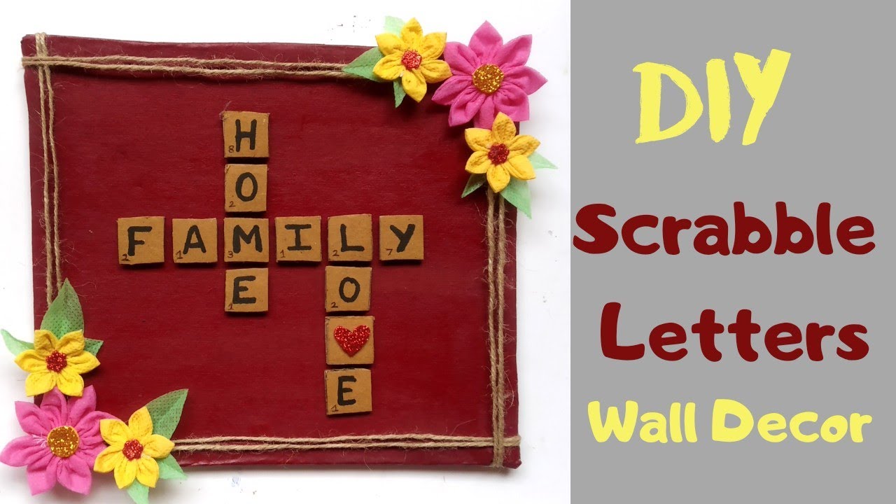 DIY Scrabble tiles wall art Crossword Wall Decor make your own
