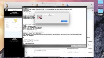 Generate and copy web form PHP source code using Touch Forms Pro for Mac