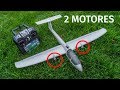 Planeador de 65 cm convertido a RC bimotor