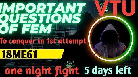 Finite element method Vtu||How to pass FEM |18ME61|VTU🔥🔥💯