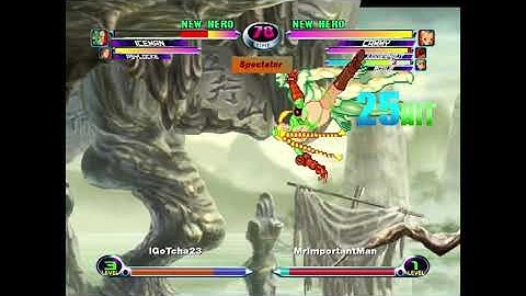 MvC2: MrImportantMan - Rogue GNS Whiff DHC Cammy KBA 95% Combo .:4.8.23:. [Romneto Commentary]