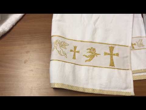 Полотенце на крещение вышивка