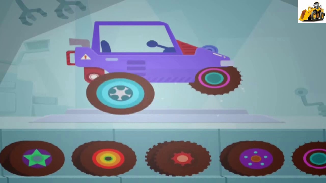 Film Kartun Animasi Anak Mainan Mobil BalapBeko Excavator Crane