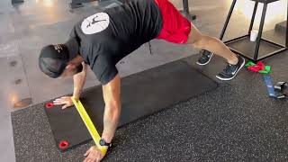 Mini Band High Plank Lateral Hand Shuffle (In and Out)