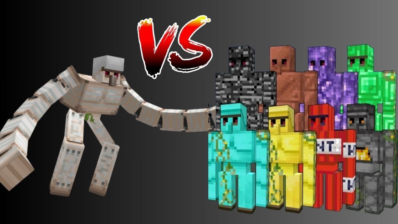 Minecraft Mobs Battle All Golems Fight Vs Mutant Golems Fight - YouTube