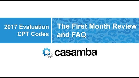 2017 New Evaluation CPT Codes: Questions and Answers
