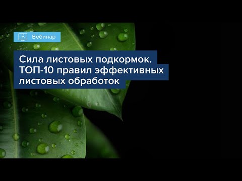 Вебинар "Сила листовых подкормок. ТОП 10 правил эффективных листовых обработок