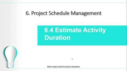 6 4 Estimate Activity Duration Process | Project Management | PMP