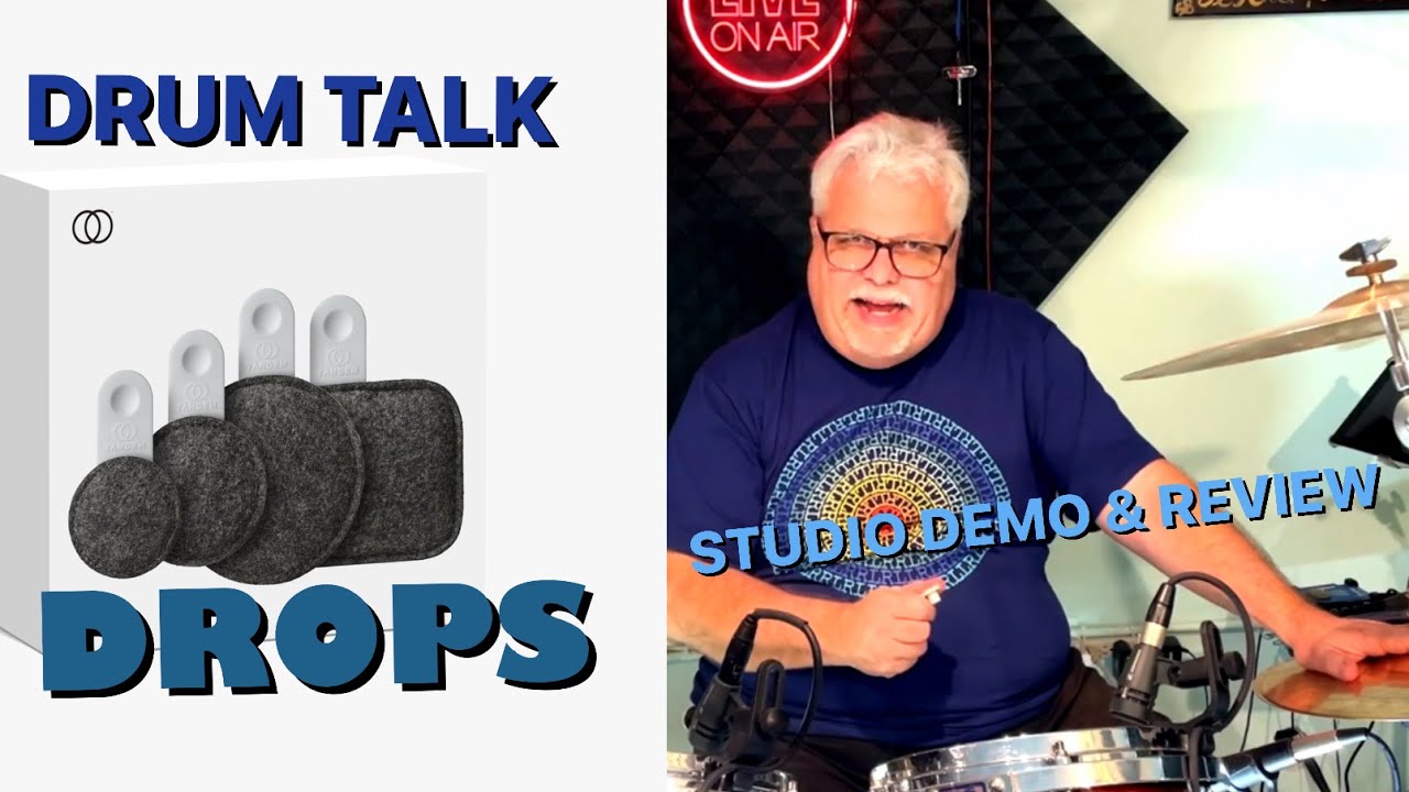 Drops™ by Tandem Drums – dempingseffect van verzwaarde vilten pads, verbetert onmiddellijk het trommelgeluid, zonder lijm, vervangt gels en andere kleverige pads en dempers (60 g