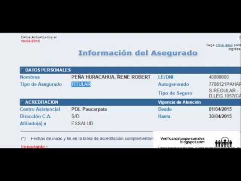 Verificar Datos Personales-  Essalud Acreditación