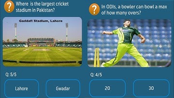 Where is the largest cricket stadium in Pakistan? | In ODIs, a bowler can bowl a max of how many
