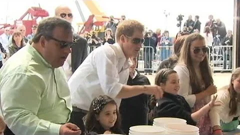 Prince Harry, Chris Christie Visit Hurricane Sandy...