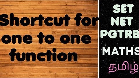 Shortcut for one to one function-Net -set - TRB Mathematics Tamil  #NET #SET #PGTRB #Polytechnictrb