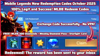 5 Legit Mobile Legends Redeem Codes October 25 2025 watch the Video to get All ML Redeem Codes here