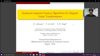 Jethwani et al. Quantum-Inspired Classical Algorithms for Singular Value Transformation