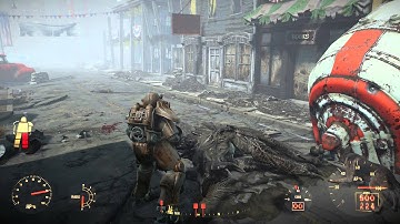 Fallout 4 - When Freedom Calls: Power Armor vs Deathclaw (Meat & Hand Loot) & Raiders Gameplay PS4