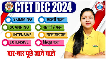 Types of Reading CTET | Skimmimg, Scanning, Intensive, Extensive | Complete Details By Kanika Ma