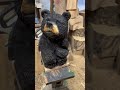 Cute bear all carved up . #chainsawcarver #chainsaw #chainsawcarvedbear