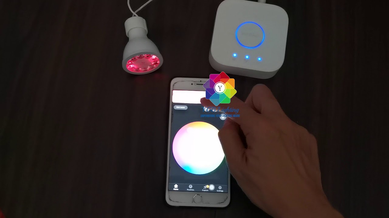 Demo of GU10 RGB Smart Bulb with Philips Hue Bridge YouTube