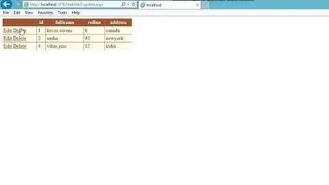 #5 ASP.NET: Updating & Deleting Data in Database Using GridView & SqlDataSource