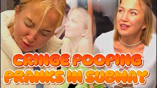 Cringe pooping pranks in subway 🚇💩🤪 Which is better?