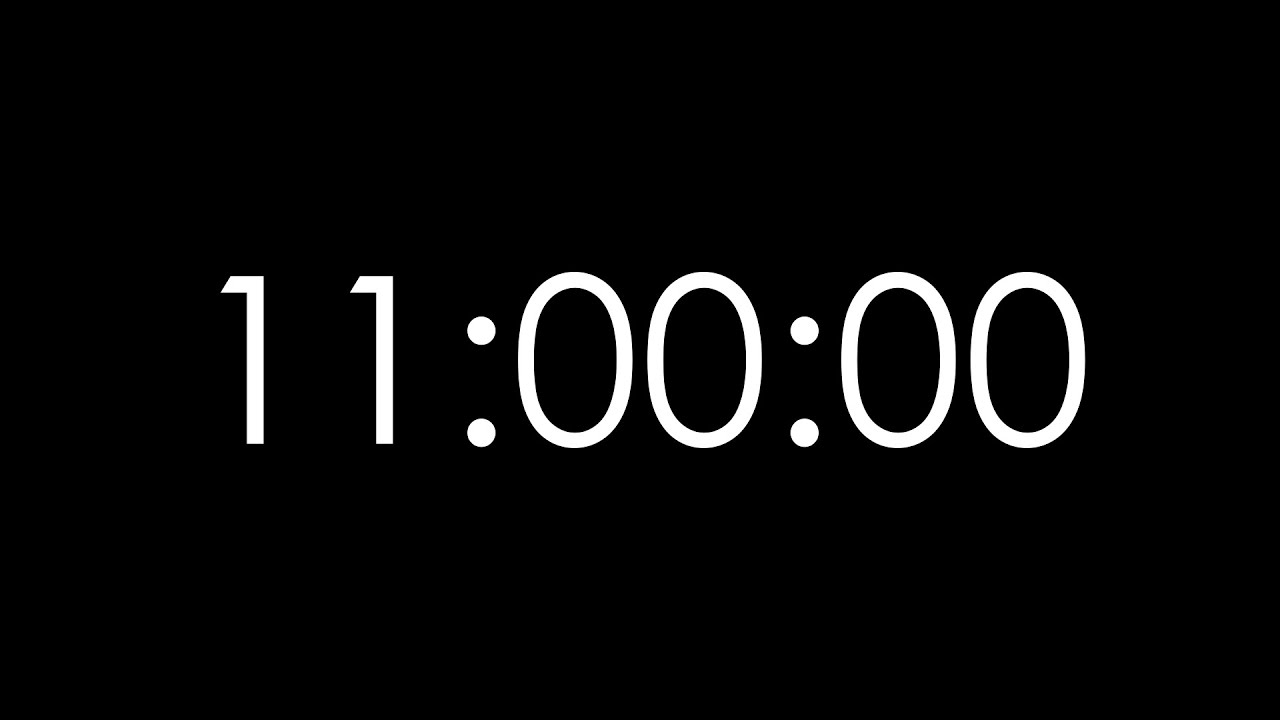11 Hour Timer - Minimal Countdown Timer [Dark Theme] - YouTube