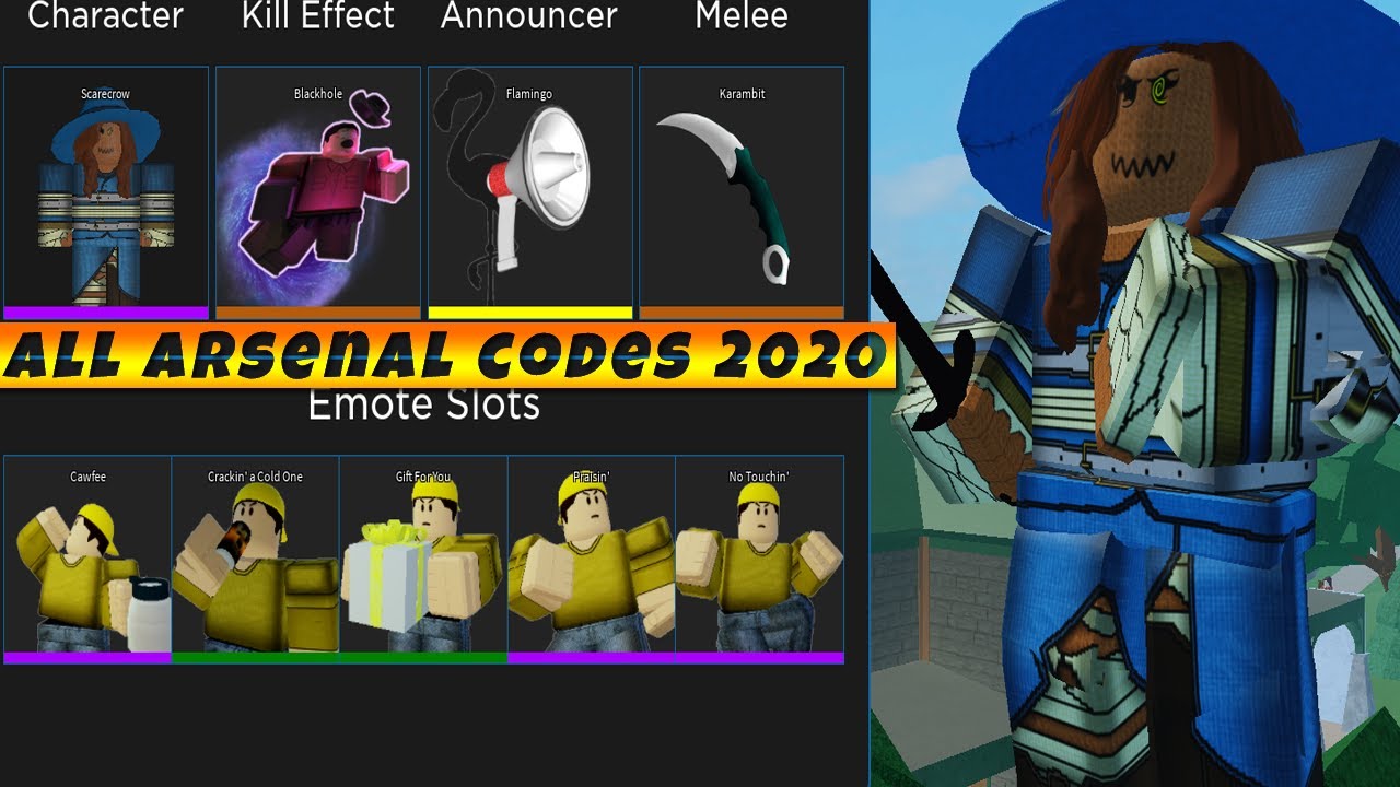 All Roblox Arsenal Codes 2020 10 Codes Youtube - character roblox arsenal codes