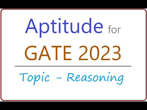 Aptitude for GATE 2023 - Reasoning Solved GATE Question - Analytical ...