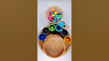 Color Sorting ASMR Wooden Balls Reverse #satisfying #coloring #shorts #asmrsounds #asmr