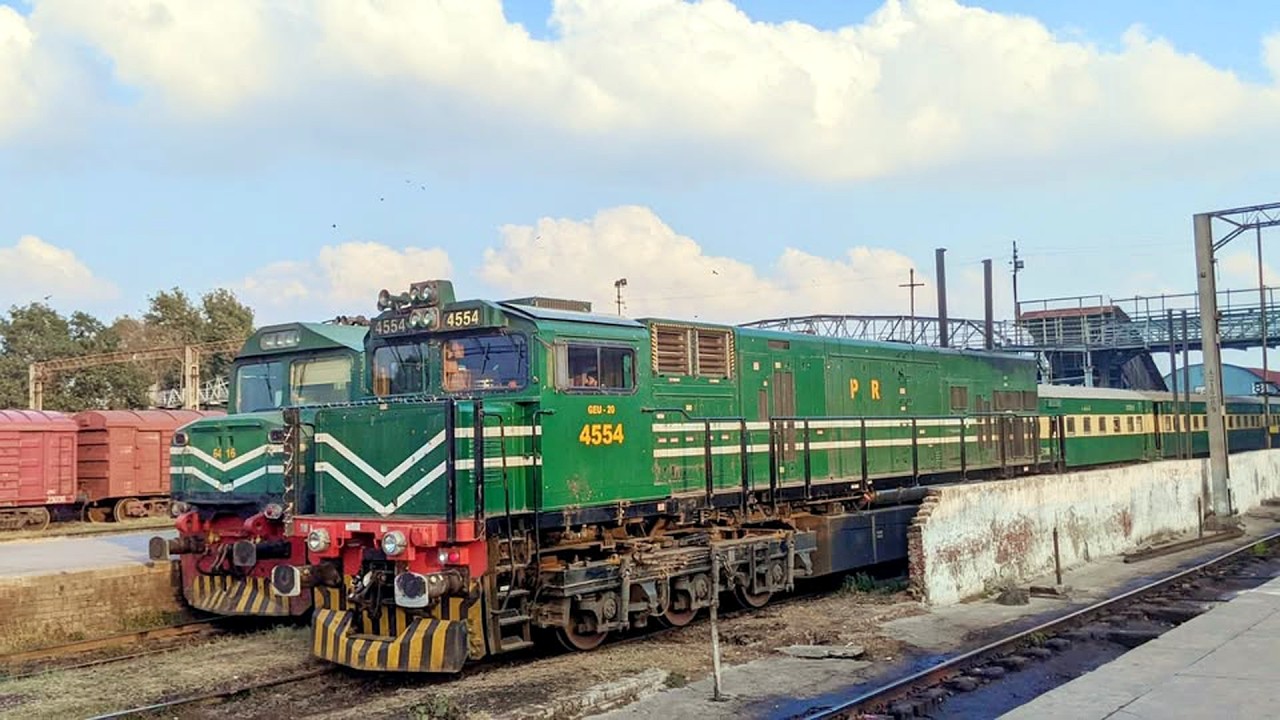 Live view from Locomotive Cab train journey from Train driver cab front view