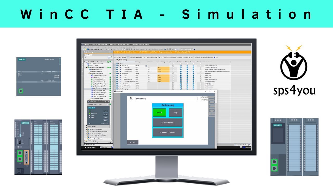 Visualisierung mit WinCC TIA Portal - Simulation - SPS programmieren ...