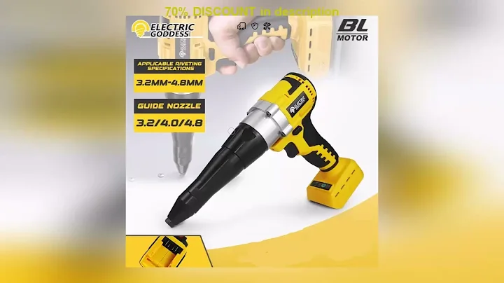 A must-have product! Brushless Electric Rivet Gun Cordless 3.2-4.8mm Rivet Nut Gun Drill Insert Au