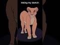 Drawing Cartoon Lions - Grieving lioness - Character Art for my Animal Fantasy Story No 3