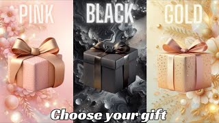 Choose your gift 🎁💝🤩🤮|| 3 gift box challenge || 2 good & 1 bad || Pink, Black & Gold #chooseyourgift