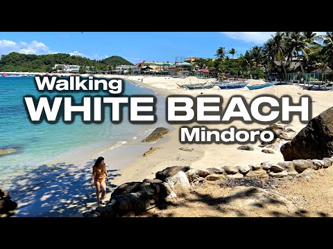 Walking WHITE BEACH Puerto Galera in Oriental Mindoro Philippines [4K]