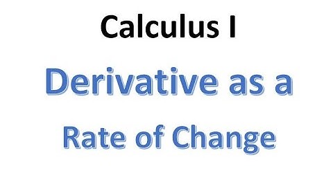 MAT220 Derivative as a Rate of Change
