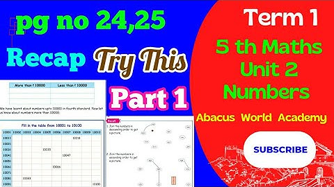 5th Maths-Term 1-unit 2 Numbers-pg no 24,25,part1