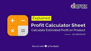 Profit Calculator Sheet for Daraz Sellers
